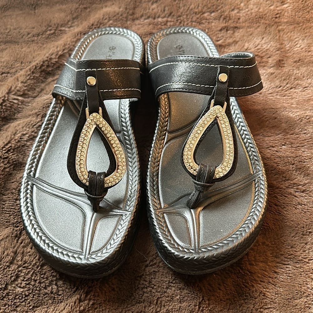 PATRIZIA by Spring Step Fran Black Sandal Sz 8.5 (EU39) - Picture 2 of 13